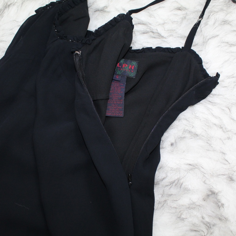 Ralph Lauren Black Beaded Spaghetti Strap Dress - Picture 6 of 8